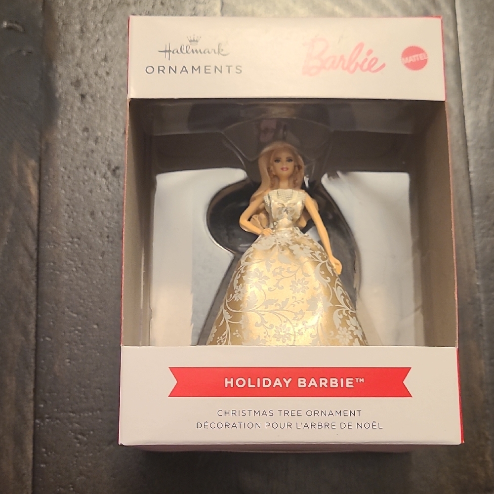 Hallmark Barbie Ornament - Gold and White - Picture 1 of 5